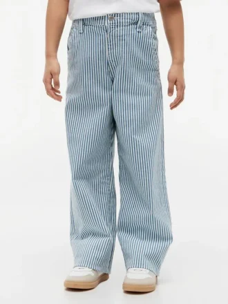 Jeans largos com riscas para criança