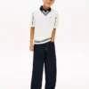 Jeans largos estilo carpinteiro para criança Jeans largos estilo carpinteiro para criança