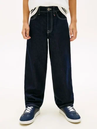 Jeans largos estilo carpinteiro para criança