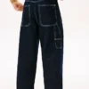 Jeans largos estilo carpinteiro para criança Jeans largos estilo carpinteiro para criança