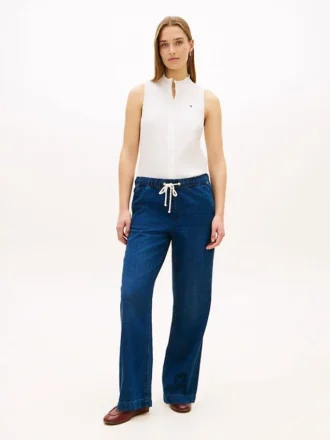 Jeans leves de perna larga Jeans leves de perna larga