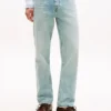 Jeans regulares e retos com efeito desgastado Jeans regulares e retos com efeito desgastado