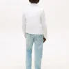 Jeans retos com lavagem descolorida para criança
