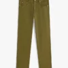 Jeans retos regulares tingidos na peça Jeans retos regulares tingidos na peça