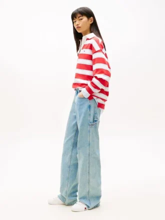 Jeans Tommy Jeans com efeito desgastado e corte reto