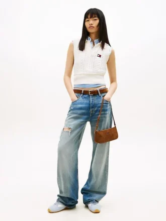 Jeans Tommy Jeans com efeito desgastado e corte reto