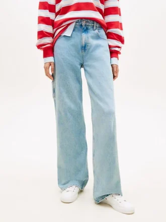Jeans Tommy Jeans com efeito desgastado e corte reto