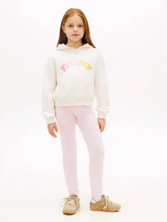 Leggings infantis com logótipo Tommy estilo universitário