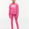 Leggings infantis com logótipo Tommy estilo universitário