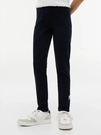 Leggings infantis com logótipo Tommy estilo universitário