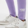 Leggings infantis com logótipo Tommy estilo universitário