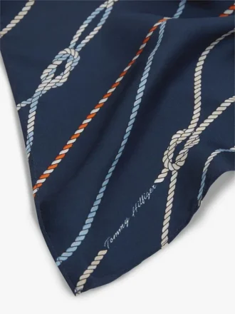 Lenço de seda com estampado de corda náutica Lenço de seda com estampado de corda náutica
