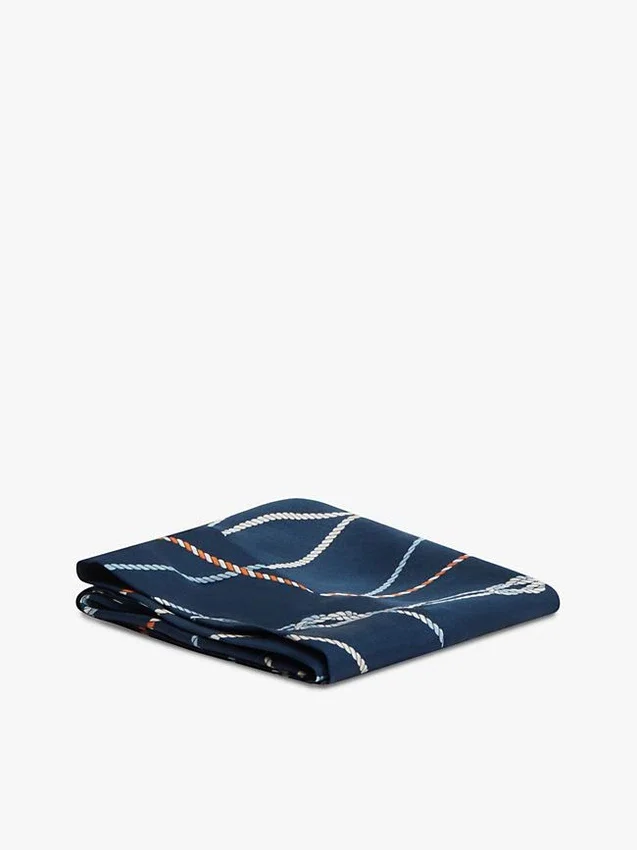 Lenço de seda com estampado de corda náutica Lenço de seda com estampado de corda náutica