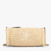 Mala com alça em corrente de ráfia e monograma Script Mala com alça em corrente de ráfia e monograma Script