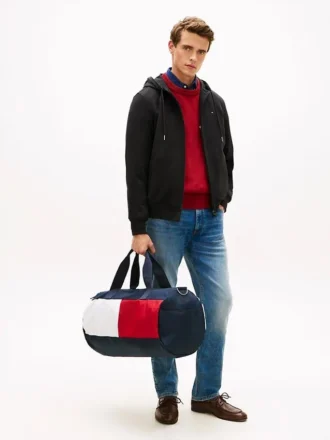Mala de viagem com logótipo de bandeira em blocos de cor