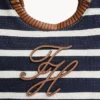Mala Tote com Monograma em Letra Cursiva e Riscas Bretãs Mala Tote com Monograma em Letra Cursiva e Riscas Bretãs