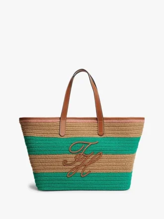 Mala Tote em Croché com Riscas Náuticas Mala Tote em Croché com Riscas Náuticas
