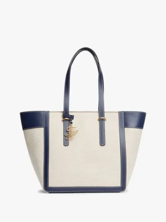 Mala Tote em Lona com Monograma Script Mala Tote em Lona com Monograma Script