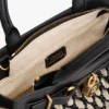 Mini-bolsa de couro com macramé Mini-bolsa de couro com macramé