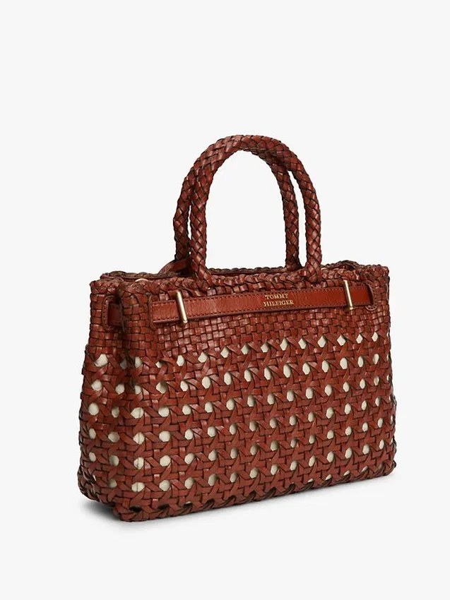 Mini-bolsa de couro tecido Mini-bolsa de couro tecido