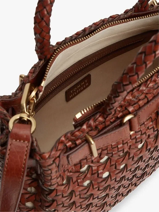 Mini-bolsa de couro tecido Mini-bolsa de couro tecido