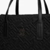 Mini-bolsa de nylon com monograma e pesponto Mini-bolsa de nylon com monograma e pesponto