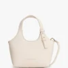 Mini-bolsa tipo tote com logótipo metálico e textura granulada Mini-bolsa tipo tote com logótipo metálico e textura granulada