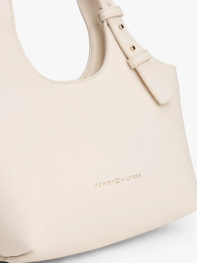 Mini-bolsa tipo tote com logótipo metálico e textura granulada Mini-bolsa tipo tote com logótipo metálico e textura granulada