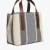 Mini-mala tipo satchel em jacquard às riscas Mini-mala tipo satchel em jacquard às riscas