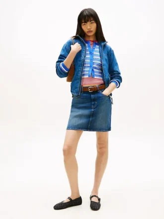 Mini-saia de ganga de cintura alta Tommy Jeans