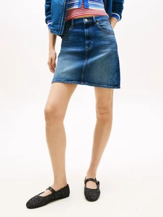 Mini-saia de ganga de cintura alta Tommy Jeans