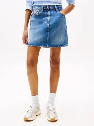 Mini-saia de ganga de cintura alta Tommy Jeans