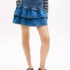 Mini-saia em chambray com camadas da Tommy Jeans