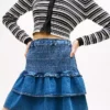 Mini-saia em chambray com camadas da Tommy Jeans