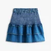 Mini-saia em chambray com camadas da Tommy Jeans