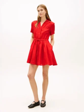 Mini-vestido de linho