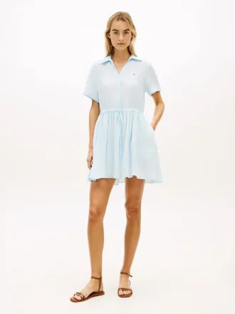 Mini-vestido de linho