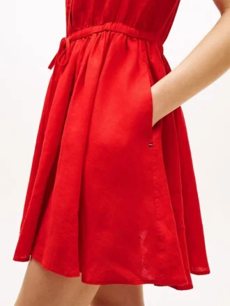 Mini-vestido de linho