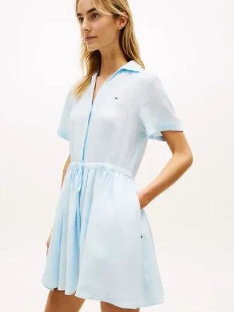 Mini-vestido de linho