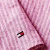 Mini-vestido envolvente de linho às riscas Mini-vestido envolvente de linho às riscas