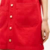 Mini-vestido justo em ganga com bolsos de remendo Mini-vestido justo em ganga com bolsos de remendo