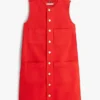 Mini-vestido justo em ganga com bolsos de remendo Mini-vestido justo em ganga com bolsos de remendo