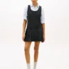 Mini-vestido plissado em mistura de lã