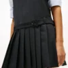 Mini-vestido plissado em mistura de lã