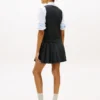 Mini-vestido plissado em mistura de lã