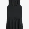 Mini-vestido plissado em mistura de lã