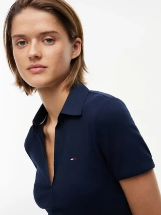 Mini-vestido polo de materiais mistos da Tommy Jeans