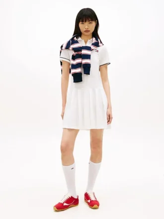 Mini-vestido polo plissado Tommy Jeans