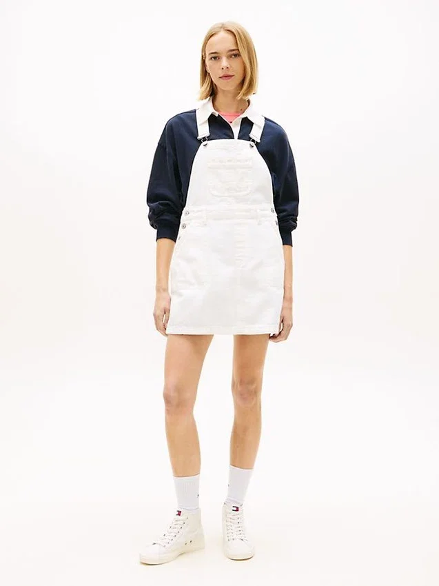 Mini-vestido tipo macacão em Jeans Tommy Jeans Mini-vestido tipo macacão em Jeans Tommy Jeans