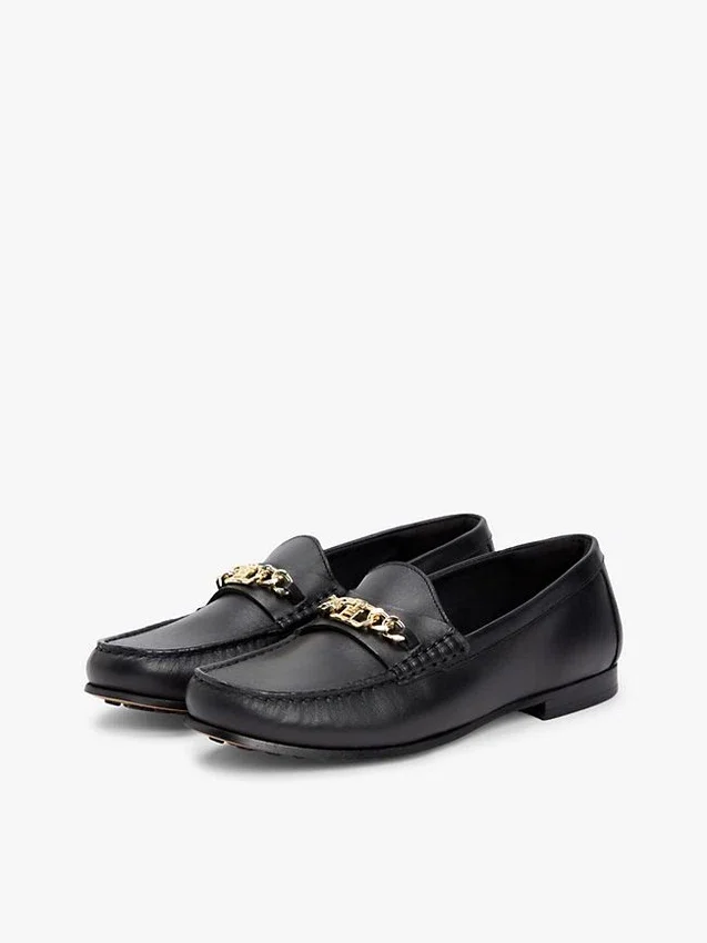 Mocassim de couro com elos de corrente Mocassim de couro com elos de corrente